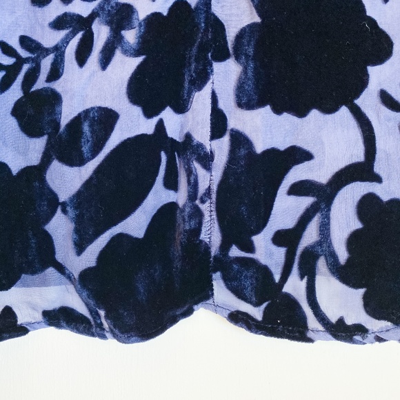 Vintage 80s Velvet Burnout Maxi - Navy, Floral - Picture 5 of 6